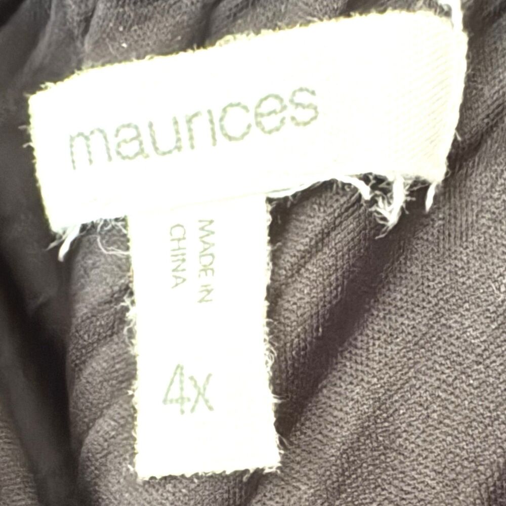 Maurices Plus Size 4X Floral Dress Tiered Ruffle V-Neck Black Pink Metallic Glit - Picture 3 of 3